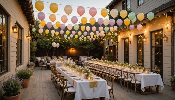 guirlandes lumineuses ballons decoration festive